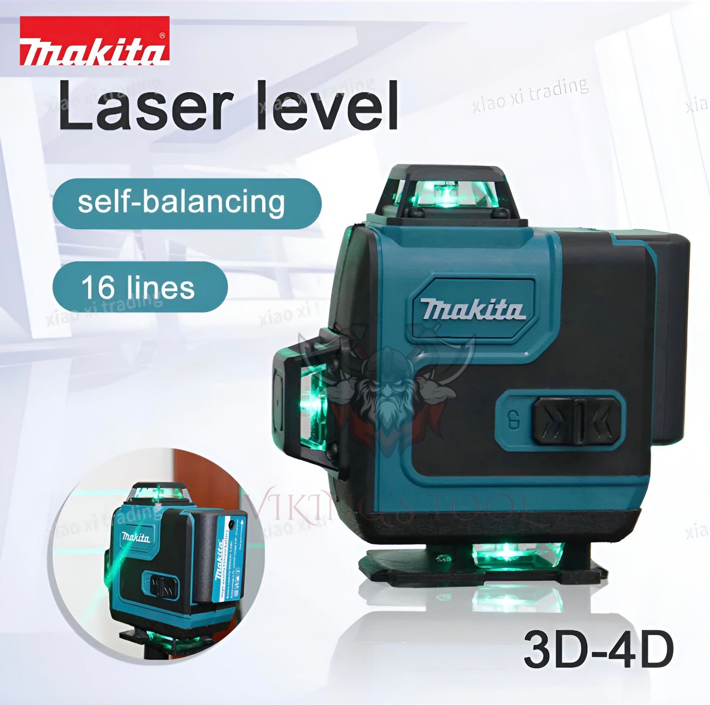 Makita Λέιζερ Σταύρου 12V CXT x4 - 360° / Πράσινη Δέσμη SK700GD
