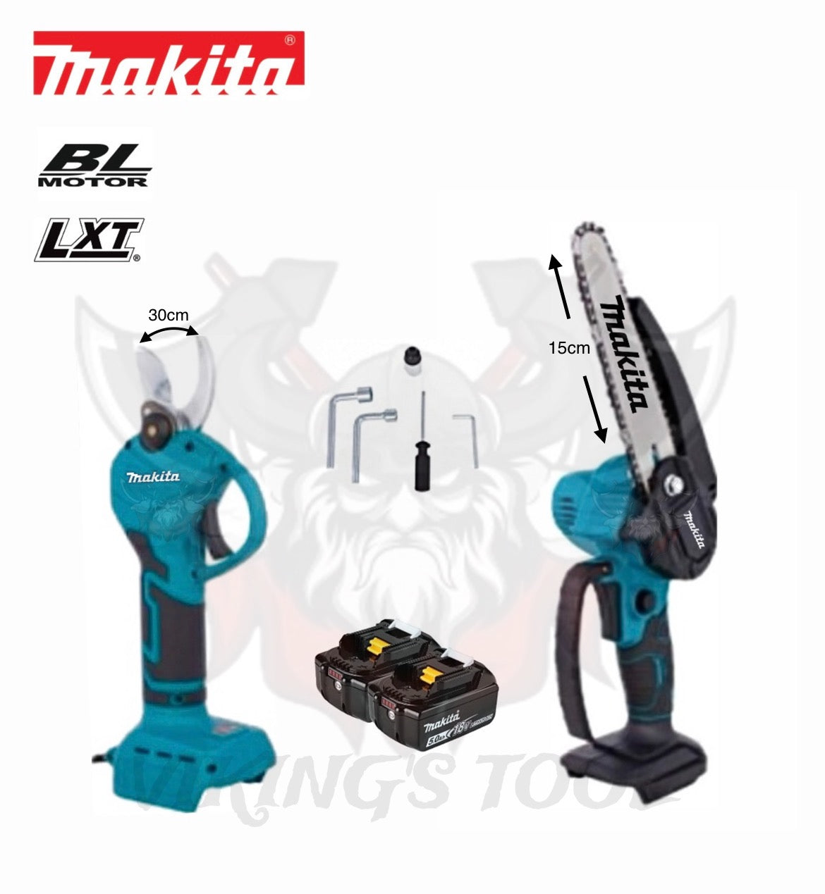 Σετ Ψαλίδι + Αλυσοπρίονο Makita - DUP288R, DUC347ZJR 24V Με x2 Μπαταρίες