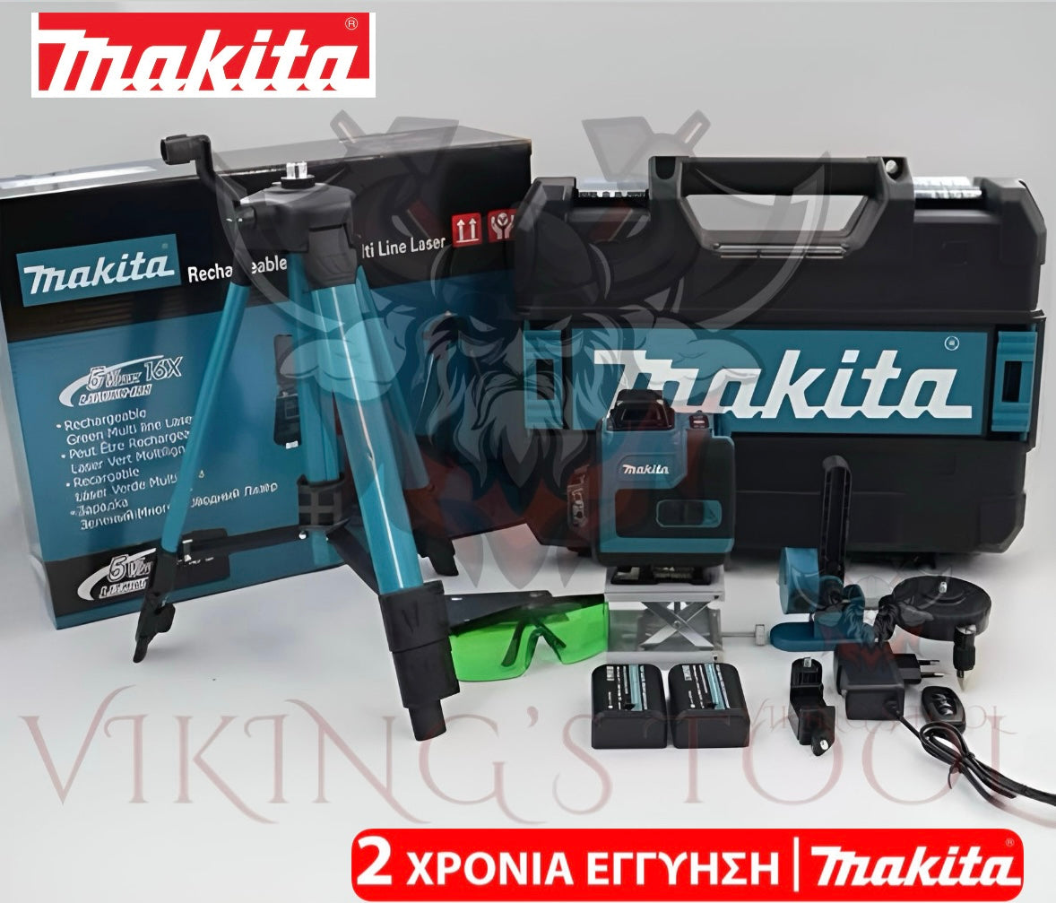 Makita Λέιζερ Σταύρου 12V CXT x4 - 360° / Πράσινη Δέσμη SK700GD