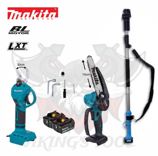 Set Κλαδέματος Ψαλίδι + Αλυσοπρίονο + Κοντάρι - Makita - DUP288R, DUC347ZJR, 195595-7
