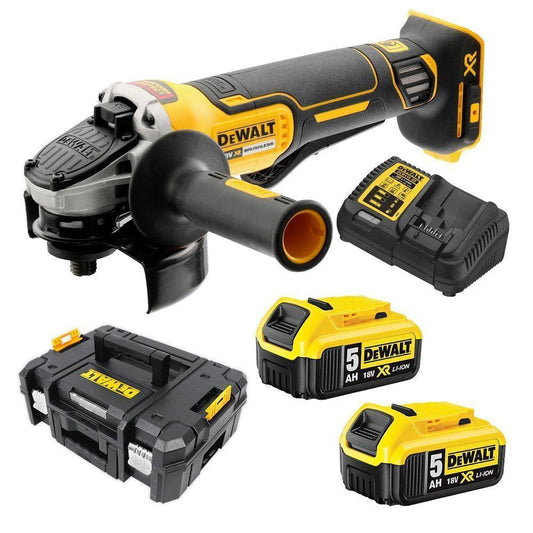 Γωνιακός Τροχός Μπαταρίας DCG406N-XJ - DeWALT Με Διακόπτη Peddle 125mm x2 μπαταρίες